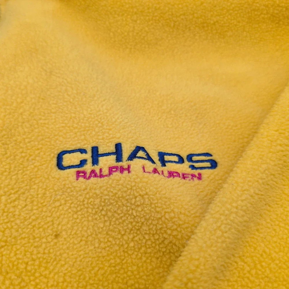 Chaps Ralph Lauren Mens XXL Quarter‎ Zip Fleece Pullover Yellow Mock Neck Jacket